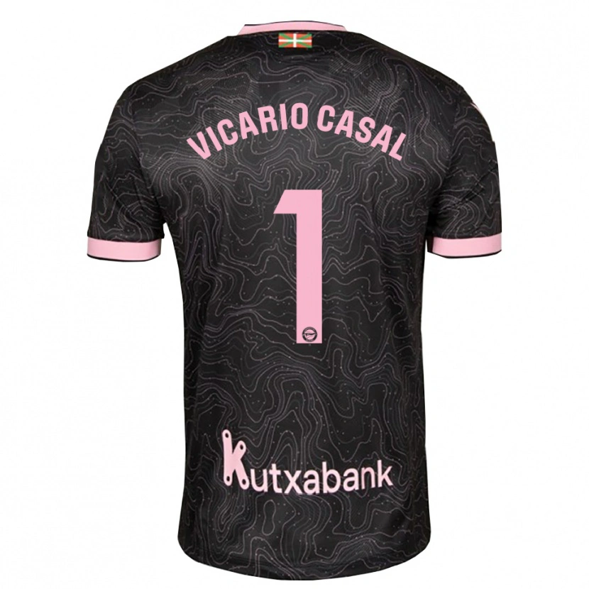 Danxen Enfant Maillot Jimena Vicario Casal #1 Noir Rose Tenues Extérieur 2026/27 T-Shirt