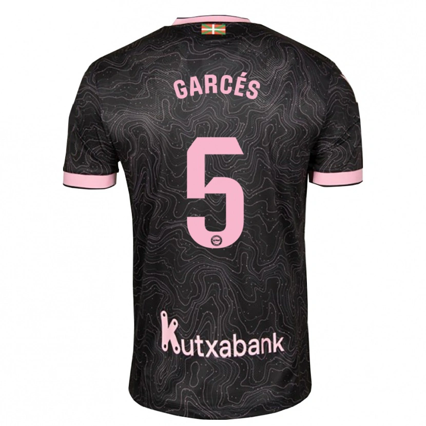 Danxen Enfant Maillot Facundo Garcés #5 Noir Rose Tenues Extérieur 2026/27 T-Shirt