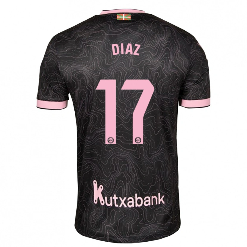 Danxen Enfant Maillot Nico Diaz #17 Noir Rose Tenues Extérieur 2026/27 T-Shirt