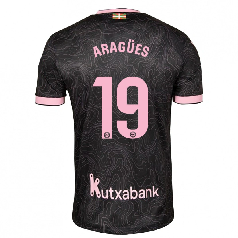 Danxen Enfant Maillot Chema Aragües #19 Noir Rose Tenues Extérieur 2026/27 T-Shirt