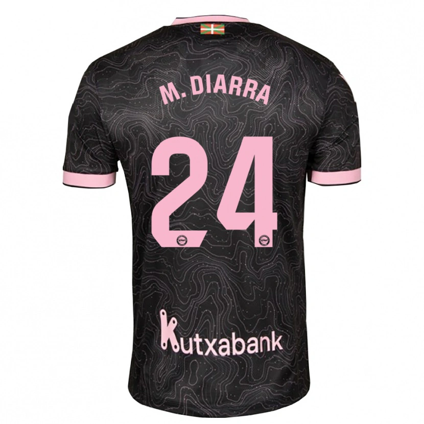 Danxen Enfant Maillot Moussa Diarra #24 Noir Rose Tenues Extérieur 2026/27 T-Shirt