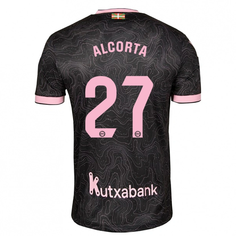 Danxen Enfant Maillot Alaitz Alcorta #27 Noir Rose Tenues Extérieur 2026/27 T-Shirt