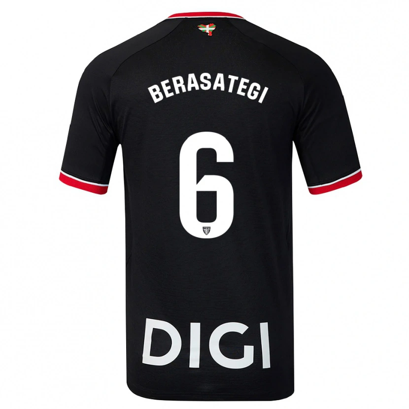 Danxen Enfant Maillot Suhar Berasategi #6 Noir Blanc Rouge Tenues Extérieur 2026/27 T-Shirt