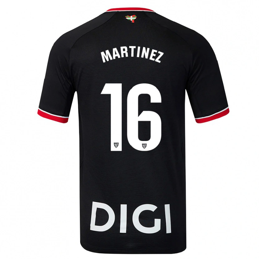 Danxen Enfant Maillot Pablo Martínez #16 Noir Blanc Rouge Tenues Extérieur 2026/27 T-Shirt