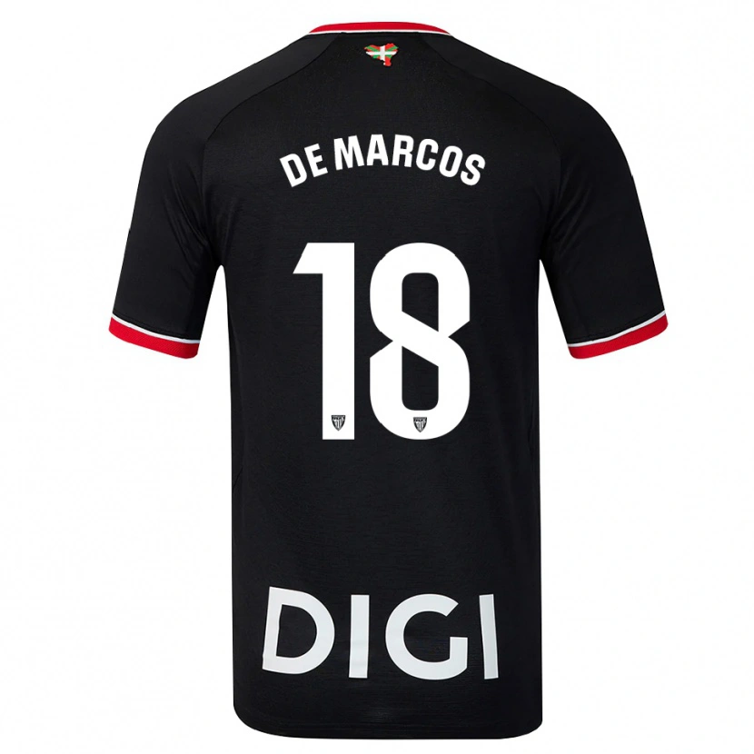Danxen Enfant Maillot Oscar De Marcos #18 Noir Blanc Rouge Tenues Extérieur 2026/27 T-Shirt
