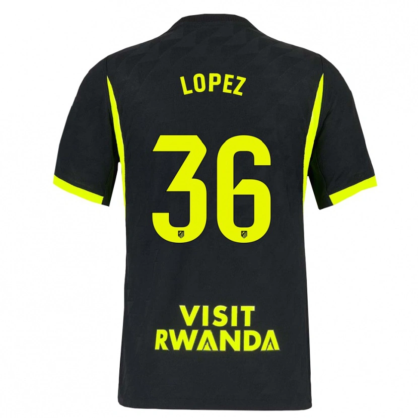Danxen Enfant Maillot David Lopez #36 Vert Vif Noir Tenues Extérieur 2026/27 T-Shirt