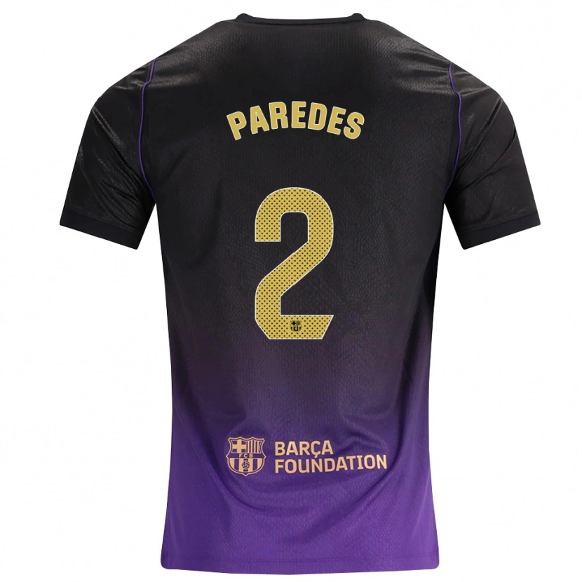 Danxen Enfant Maillot Irene Paredes #2 Violet Jaune Noir Tenues Extérieur 2026/27 T-Shirt