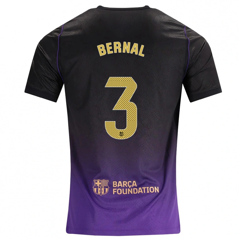 Danxen Enfant Maillot Lucas Bernal #3 Violet Jaune Noir Tenues Extérieur 2026/27 T-Shirt