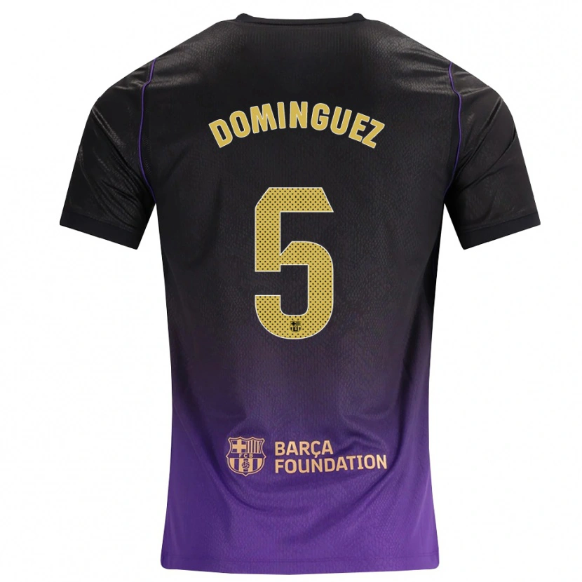 Danxen Enfant Maillot Sergi Dominguez #5 Violet Jaune Noir Tenues Extérieur 2026/27 T-Shirt