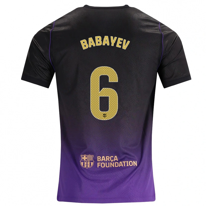 Danxen Enfant Maillot Ibrahim Babayev #6 Violet Jaune Noir Tenues Extérieur 2026/27 T-Shirt