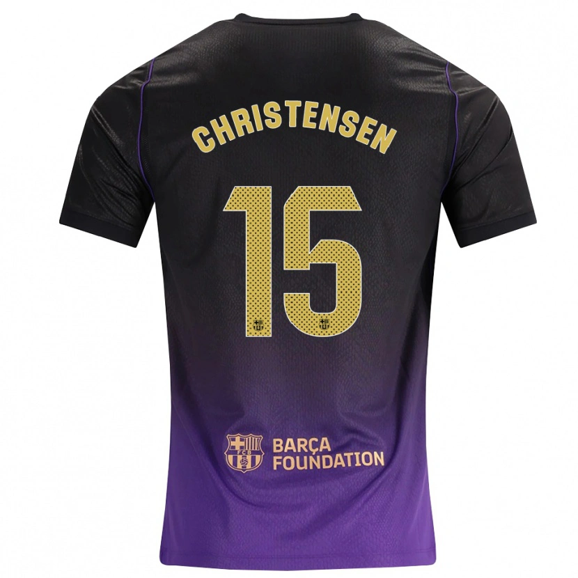 Danxen Enfant Maillot Andreas Christensen #15 Violet Jaune Noir Tenues Extérieur 2026/27 T-Shirt