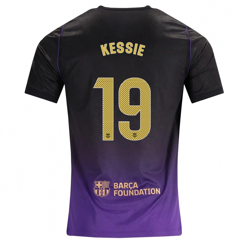 Danxen Enfant Maillot Franck Kessie #19 Violet Jaune Noir Tenues Extérieur 2026/27 T-Shirt