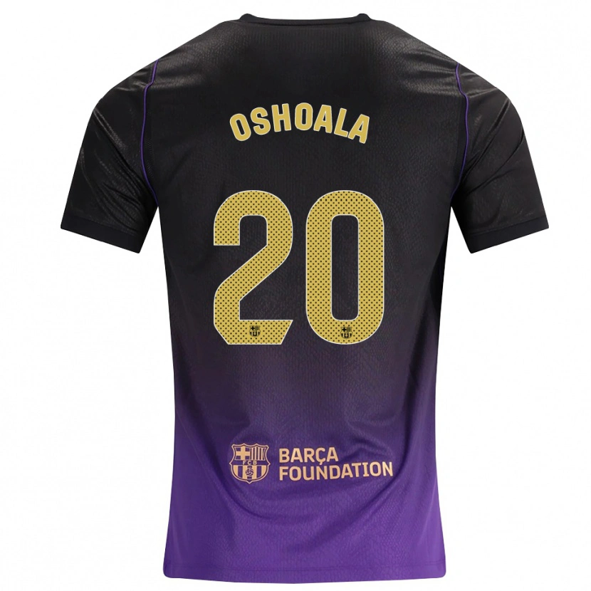 Danxen Enfant Maillot Asisat Oshoala #20 Violet Jaune Noir Tenues Extérieur 2026/27 T-Shirt