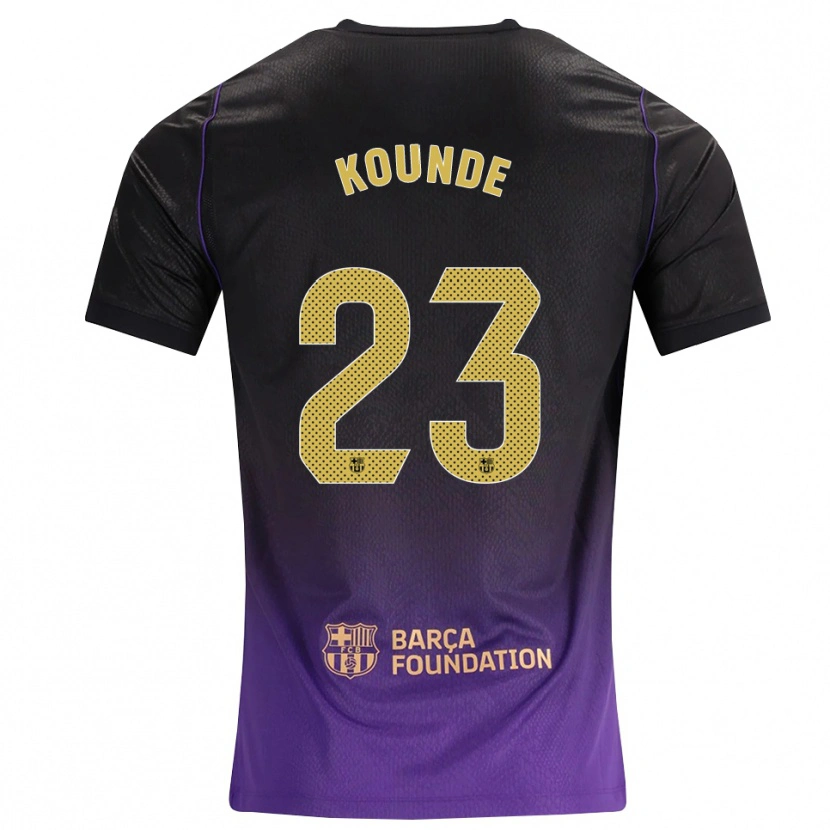 Danxen Enfant Maillot Jules Koundé #23 Violet Jaune Noir Tenues Extérieur 2026/27 T-Shirt