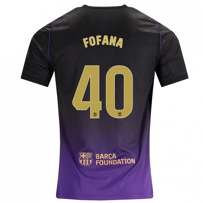 Danxen Enfant Maillot Nuhu Fofana #40 Violet Jaune Noir Tenues Extérieur 2026/27 T-Shirt