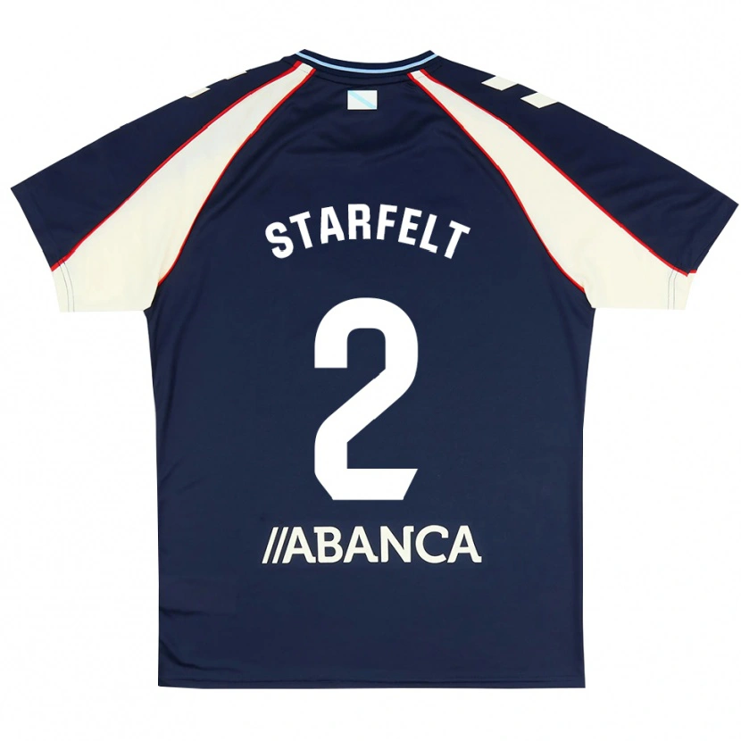 Danxen Enfant Maillot Carl Starfelt #2 Bleu Royal Rouge Blanc Tenues Extérieur 2026/27 T-Shirt