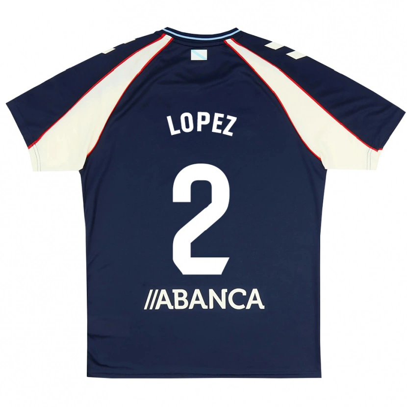 Danxen Enfant Maillot Iván López #2 Bleu Royal Rouge Blanc Tenues Extérieur 2026/27 T-Shirt