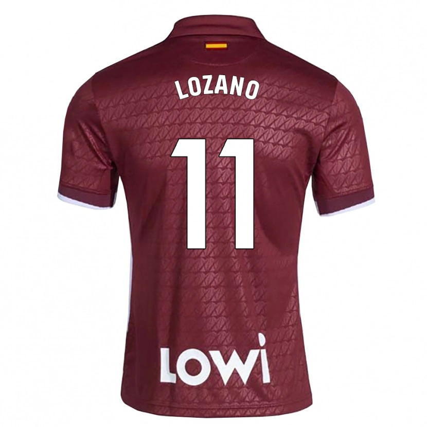 Danxen Enfant Maillot Álex Lozano #11 Rouge Foncé Blanc Tenues Extérieur 2026/27 T-Shirt