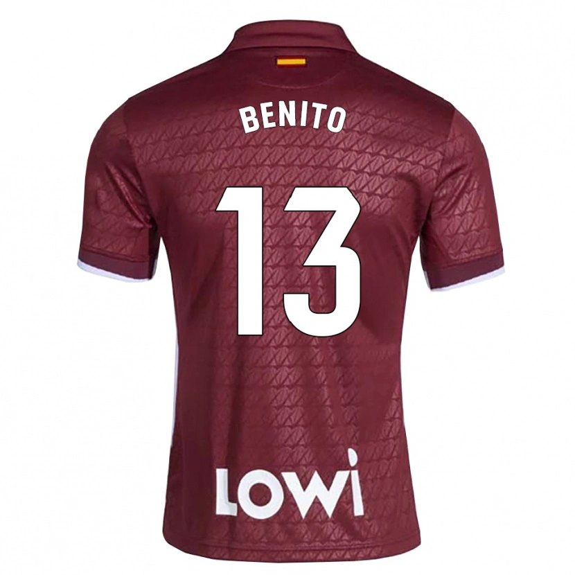 Danxen Enfant Maillot Jorge Benito #13 Rouge Foncé Blanc Tenues Extérieur 2026/27 T-Shirt