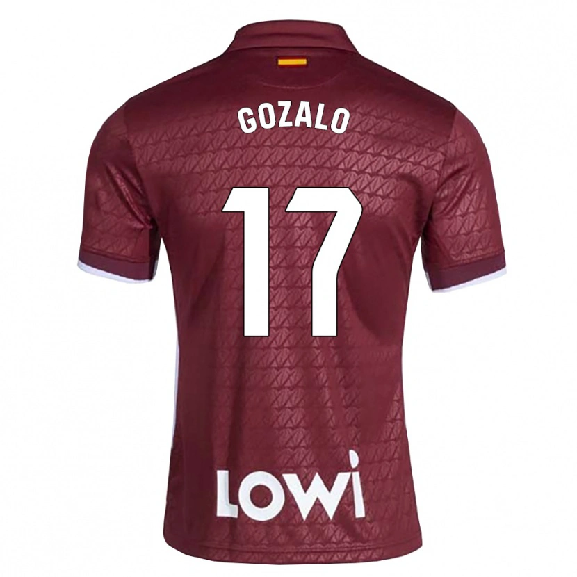 Danxen Enfant Maillot Marcos Gozalo #17 Rouge Foncé Blanc Tenues Extérieur 2026/27 T-Shirt