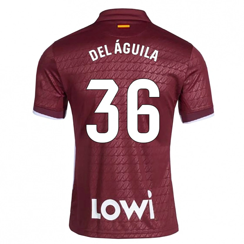 Danxen Enfant Maillot Ángel Del Águila #36 Rouge Foncé Blanc Tenues Extérieur 2026/27 T-Shirt