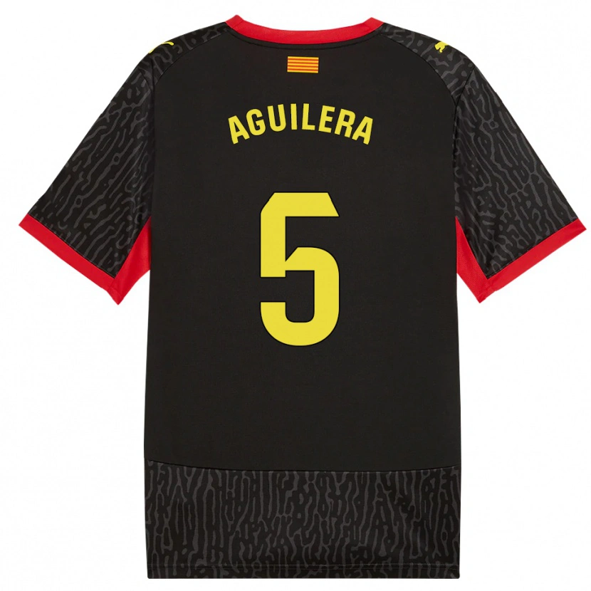 Danxen Enfant Maillot Oriol Aguilera #5 Noir Jaune Rouge Tenues Extérieur 2026/27 T-Shirt