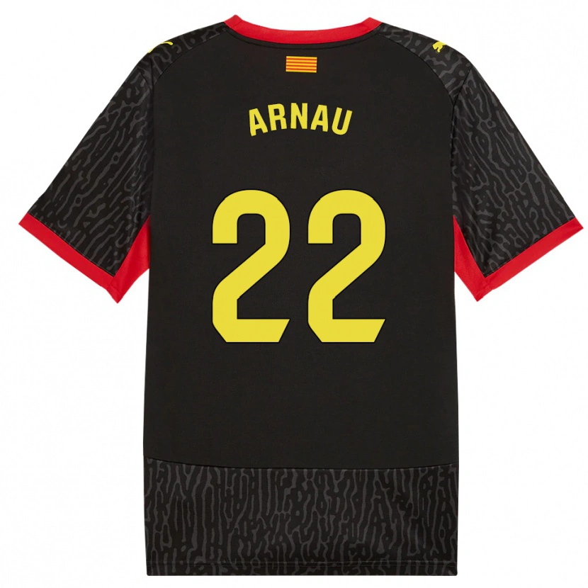 Danxen Enfant Maillot Pol Arnau #22 Noir Jaune Rouge Tenues Extérieur 2026/27 T-Shirt