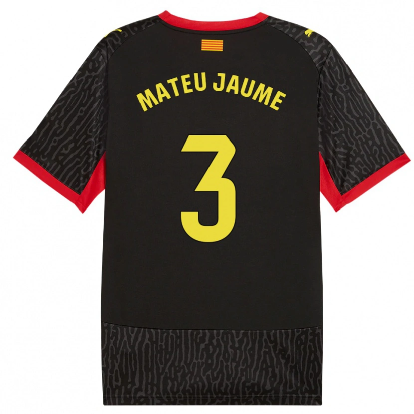 Danxen Enfant Maillot Mateu Morey #3 Noir Jaune Rouge Tenues Extérieur 2026/27 T-Shirt