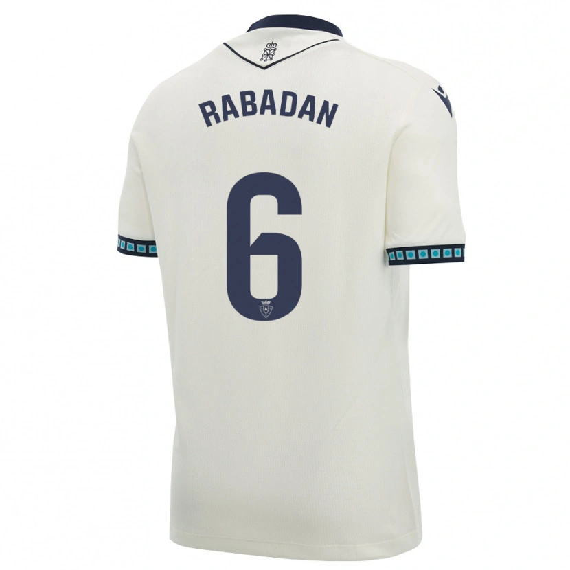 Danxen Enfant Maillot David Rabadán #6 Blanc Noir Bleu Ciel Clair Tenues Extérieur 2026/27 T-Shirt