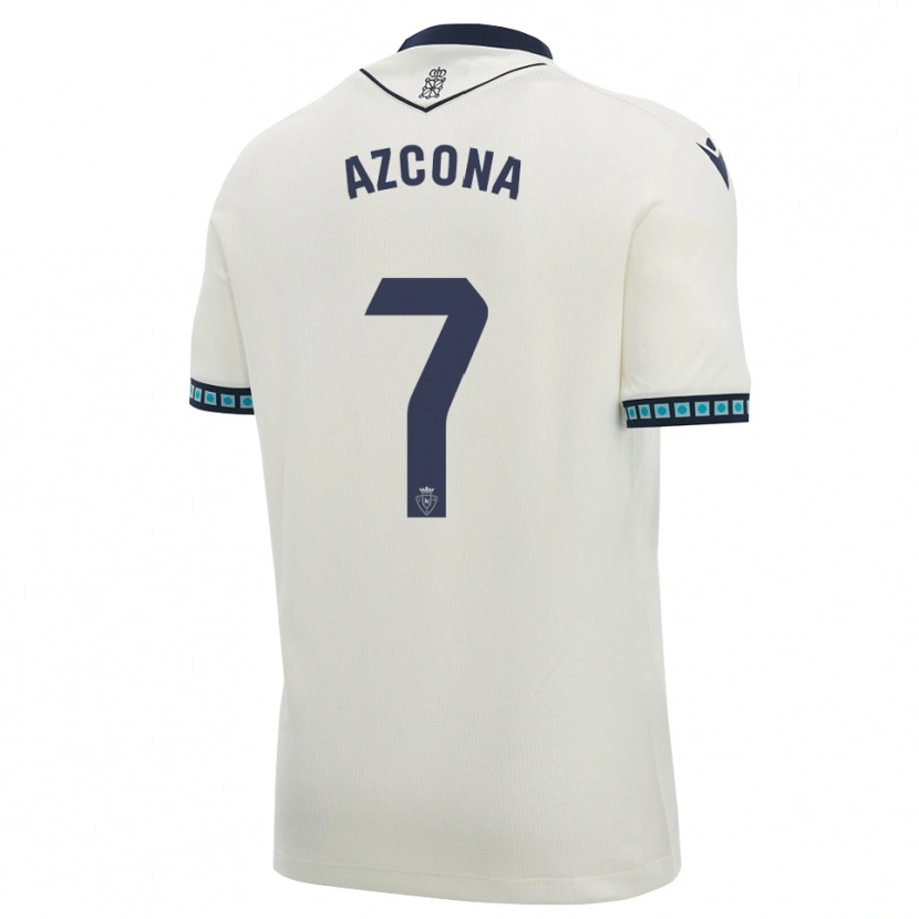 Danxen Enfant Maillot Rubén Azcona #7 Blanc Noir Bleu Ciel Clair Tenues Extérieur 2026/27 T-Shirt