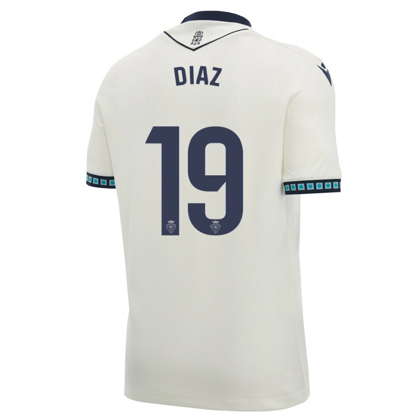 Danxen Enfant Maillot Lucas Diaz #19 Blanc Noir Bleu Ciel Clair Tenues Extérieur 2026/27 T-Shirt