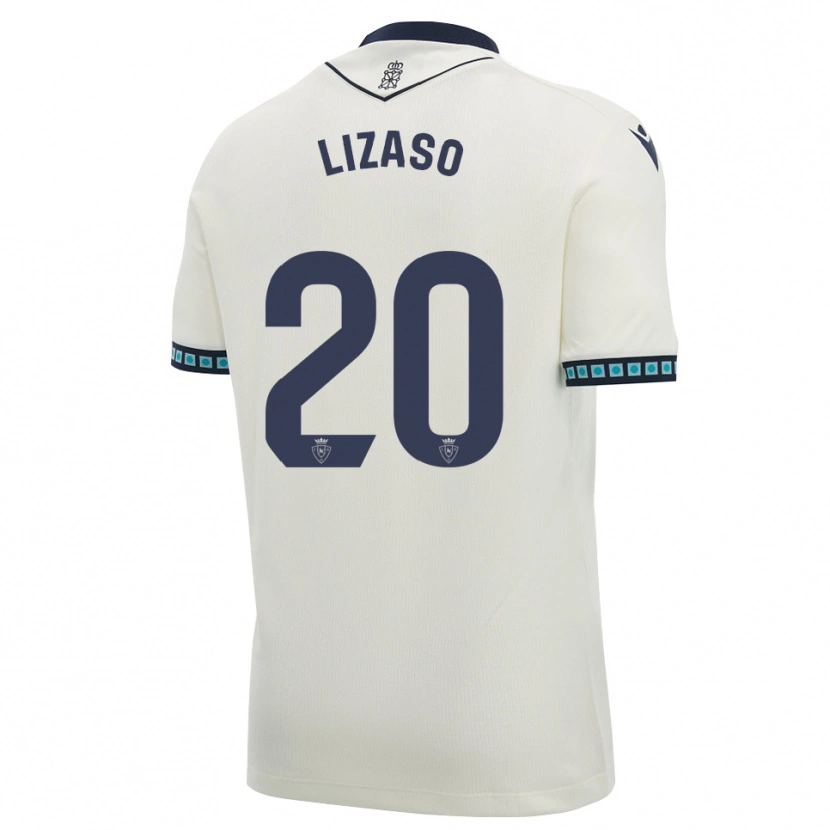 Danxen Enfant Maillot Iker Lizaso #20 Blanc Noir Bleu Ciel Clair Tenues Extérieur 2026/27 T-Shirt