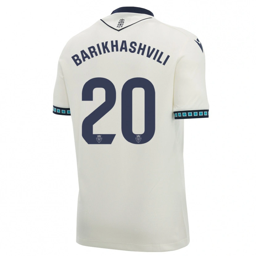 Danxen Enfant Maillot Nika Barikhashvili #20 Blanc Noir Bleu Ciel Clair Tenues Extérieur 2026/27 T-Shirt