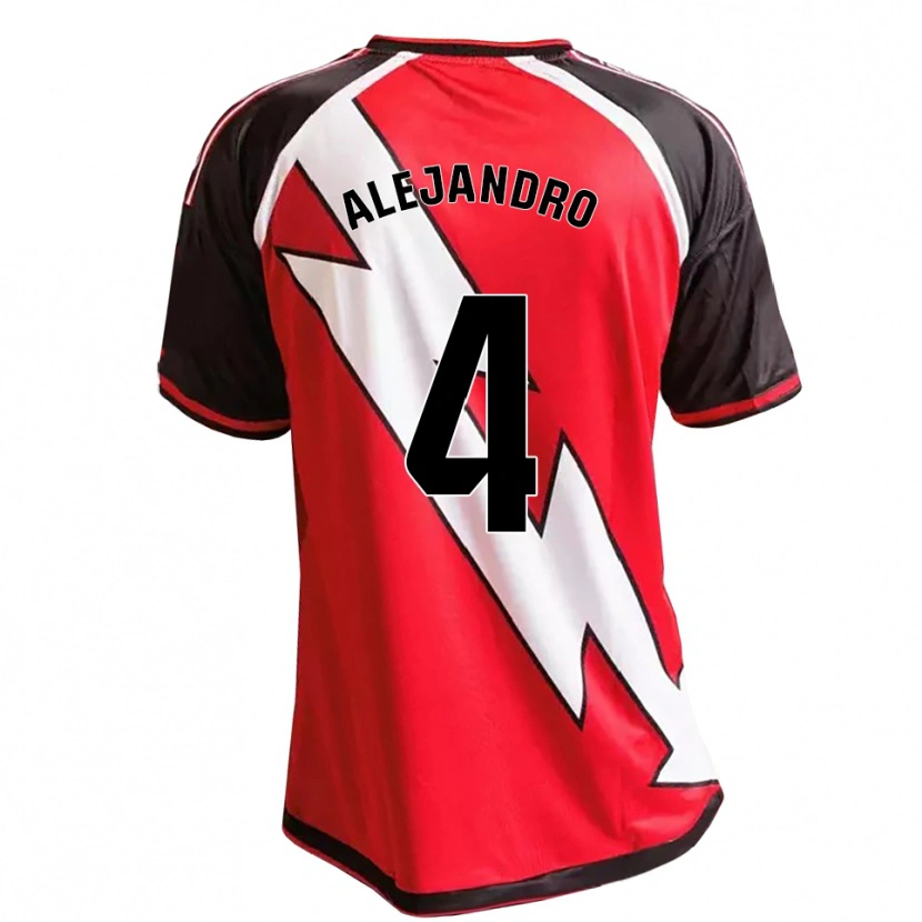 Danxen Enfant Maillot Alejandro López #4 Rouge Noir Blanc Tenues Extérieur 2026/27 T-Shirt