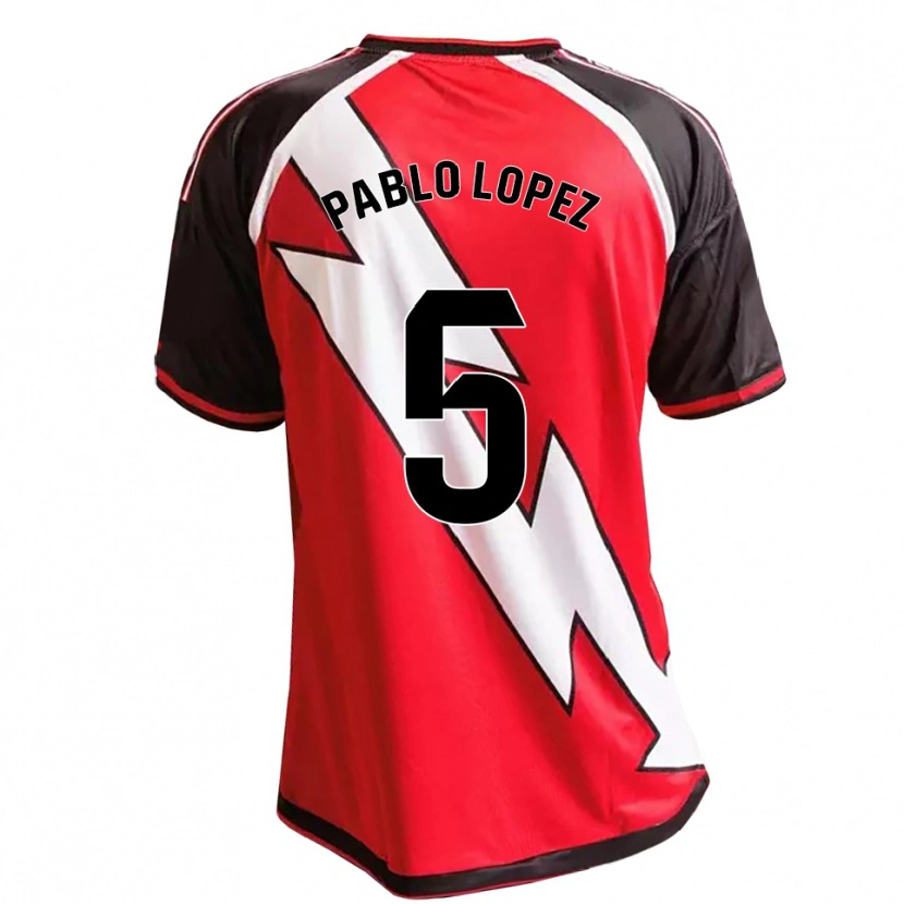 Danxen Enfant Maillot Pablo López #5 Rouge Noir Blanc Tenues Extérieur 2026/27 T-Shirt