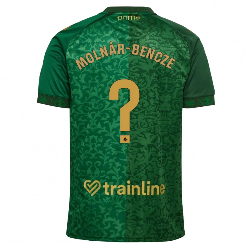 Danxen Enfant Maillot Zsombor Molnár-Bencze #0 Vert Forêt Doré Foncé Tenues Extérieur 2026/27 T-Shirt