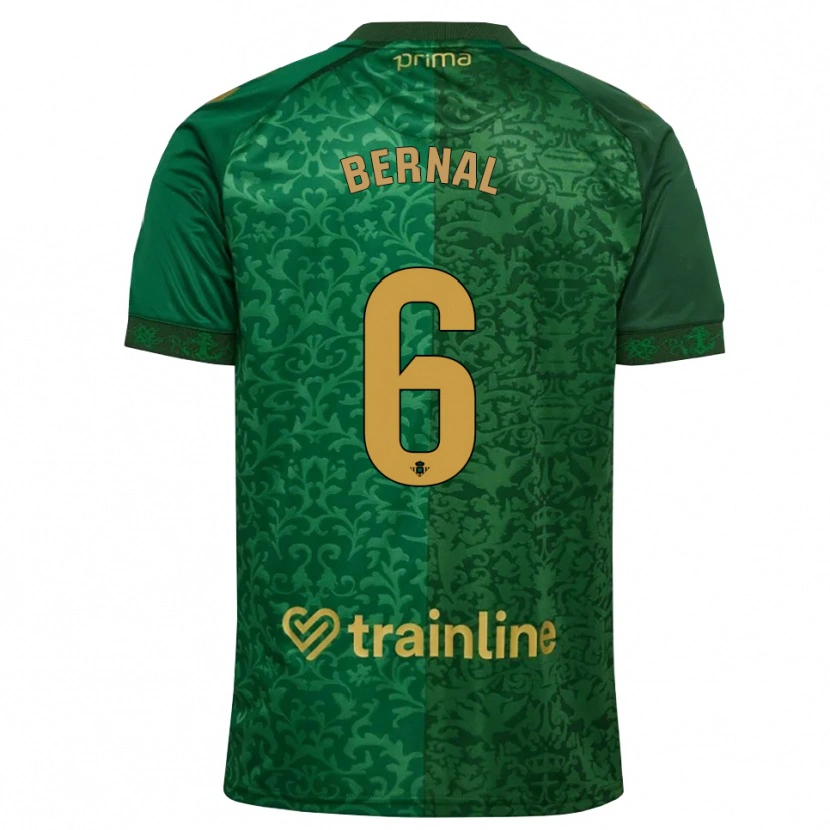 Danxen Enfant Maillot Facundo Bernal #6 Vert Forêt Doré Foncé Tenues Extérieur 2026/27 T-Shirt