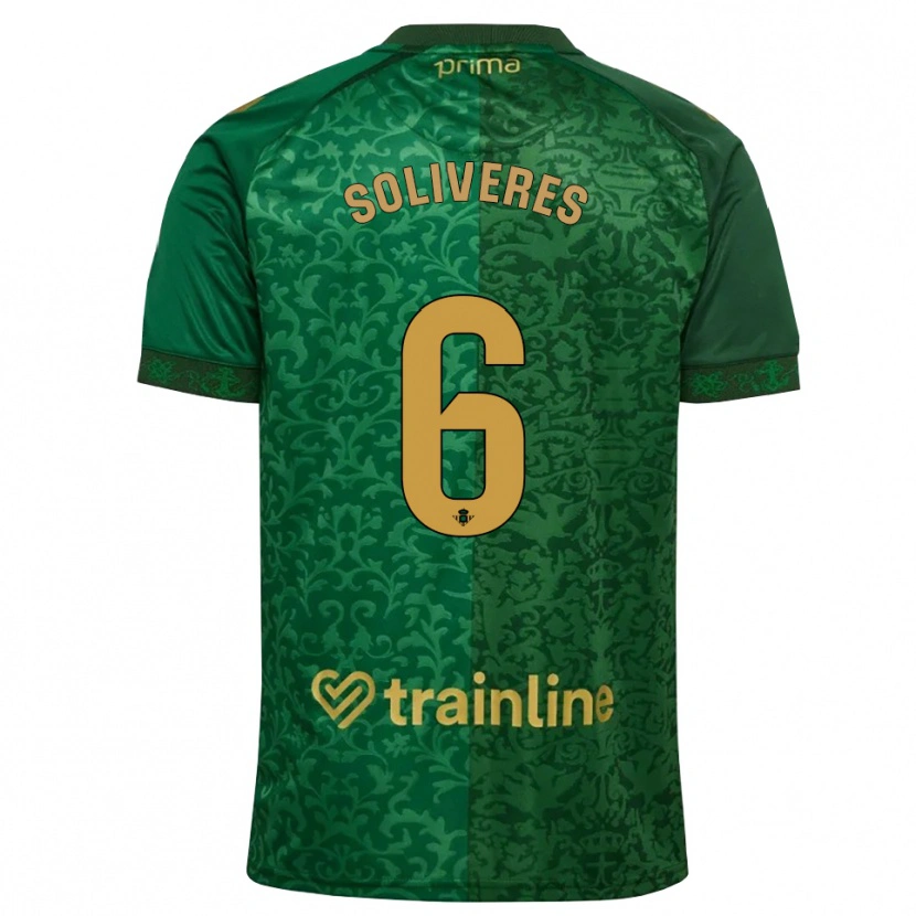 Danxen Enfant Maillot Gema Soliveres #6 Vert Forêt Doré Foncé Tenues Extérieur 2026/27 T-Shirt