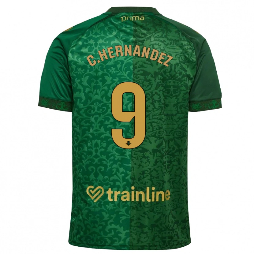 Danxen Enfant Maillot Cucho Hernández #9 Vert Forêt Doré Foncé Tenues Extérieur 2026/27 T-Shirt