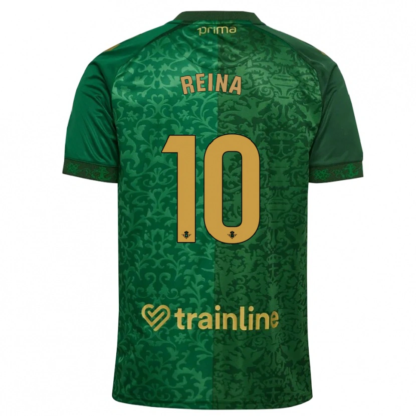 Danxen Enfant Maillot Carlos Reina #10 Vert Forêt Doré Foncé Tenues Extérieur 2026/27 T-Shirt