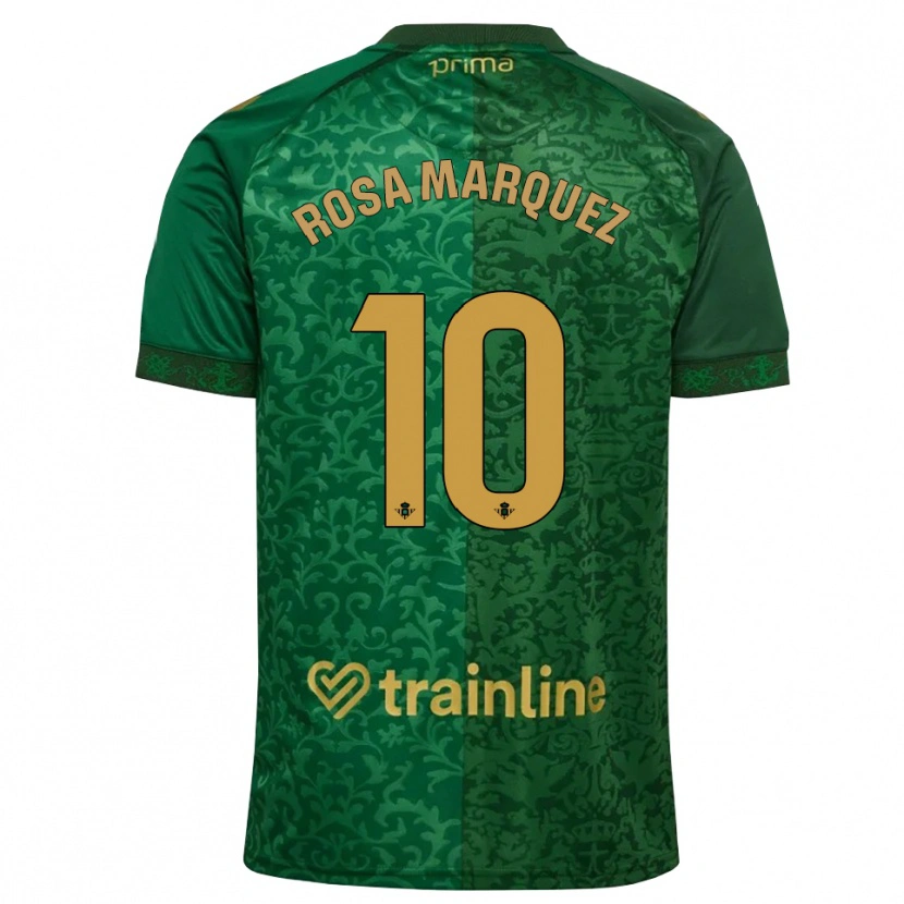 Danxen Enfant Maillot Rosa Márquez Baena #10 Vert Forêt Doré Foncé Tenues Extérieur 2026/27 T-Shirt
