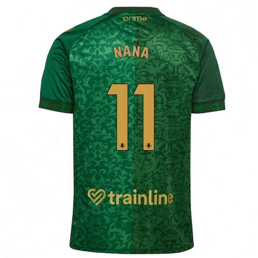 Danxen Enfant Maillot Nuria Ligero Fernández #11 Vert Forêt Doré Foncé Tenues Extérieur 2026/27 T-Shirt