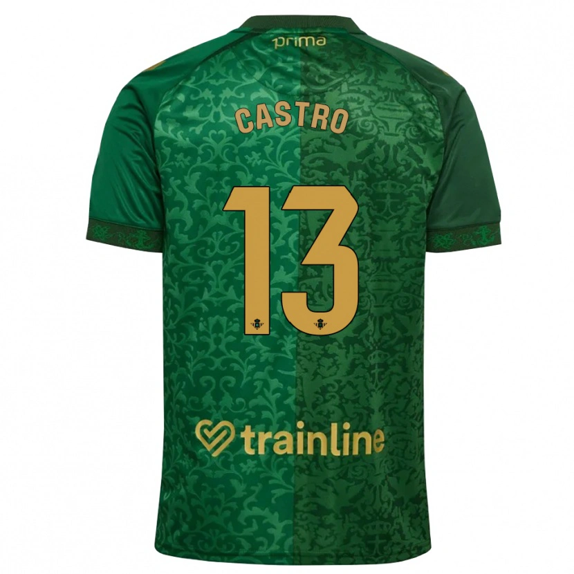 Danxen Enfant Maillot Danel Castro #13 Vert Forêt Doré Foncé Tenues Extérieur 2026/27 T-Shirt