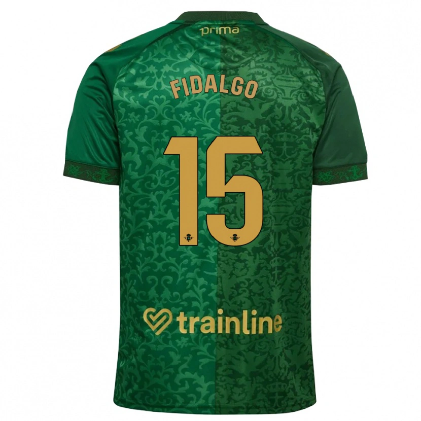 Danxen Enfant Maillot Álvaro Fidalgo #15 Vert Forêt Doré Foncé Tenues Extérieur 2026/27 T-Shirt
