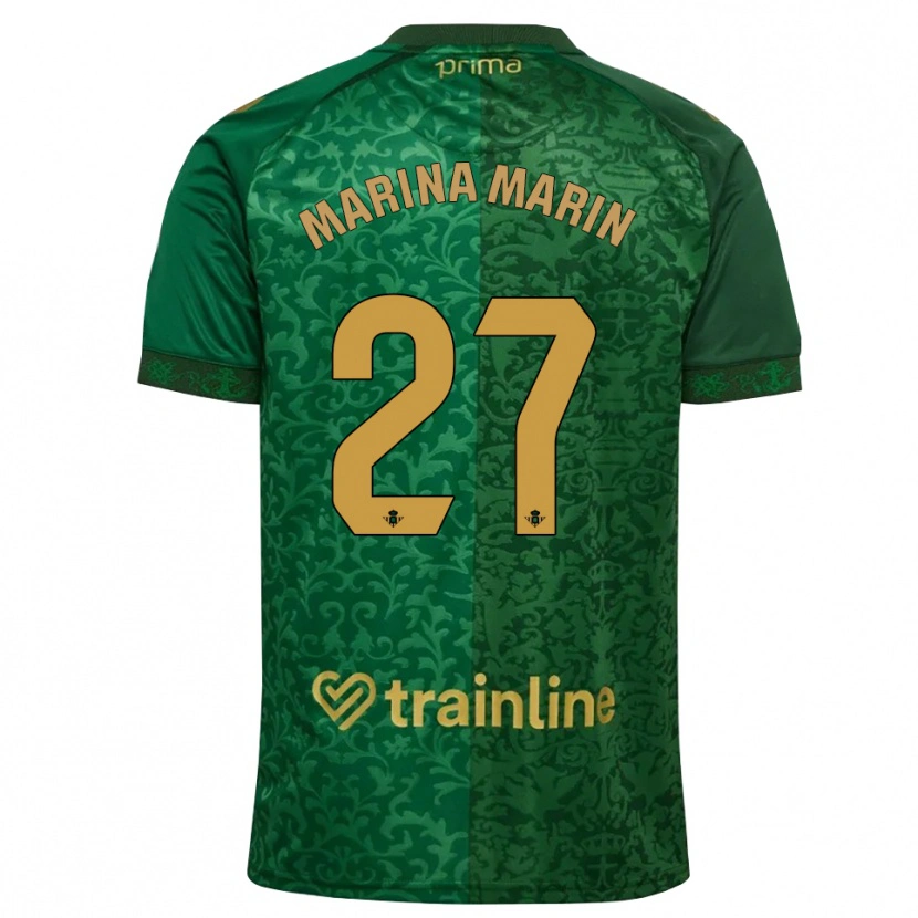 Danxen Enfant Maillot Marina Marín #27 Vert Forêt Doré Foncé Tenues Extérieur 2026/27 T-Shirt