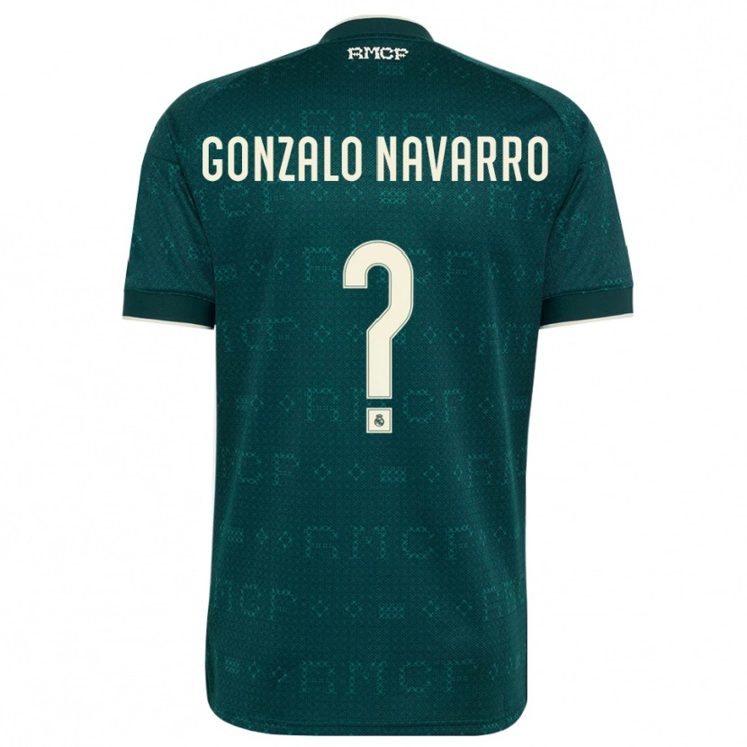 Danxen Enfant Maillot Gonzalo Navarro #0 Gris Ardoise Foncé Blanc Tenues Extérieur 2026/27 T-Shirt