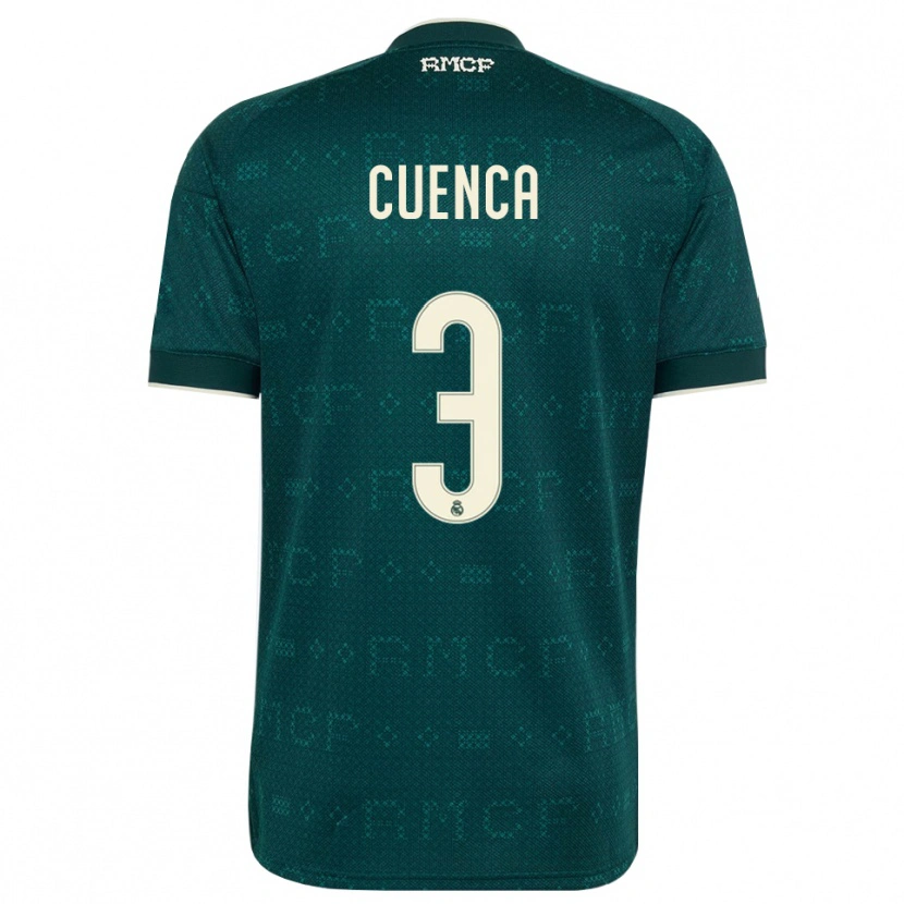 Danxen Enfant Maillot David Cuenca #3 Gris Ardoise Foncé Blanc Tenues Extérieur 2026/27 T-Shirt