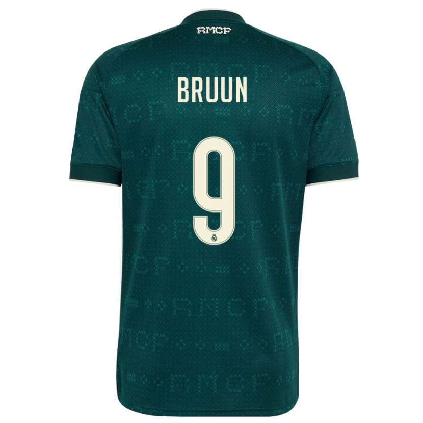 Danxen Enfant Maillot Signe Bruun #9 Gris Ardoise Foncé Blanc Tenues Extérieur 2026/27 T-Shirt