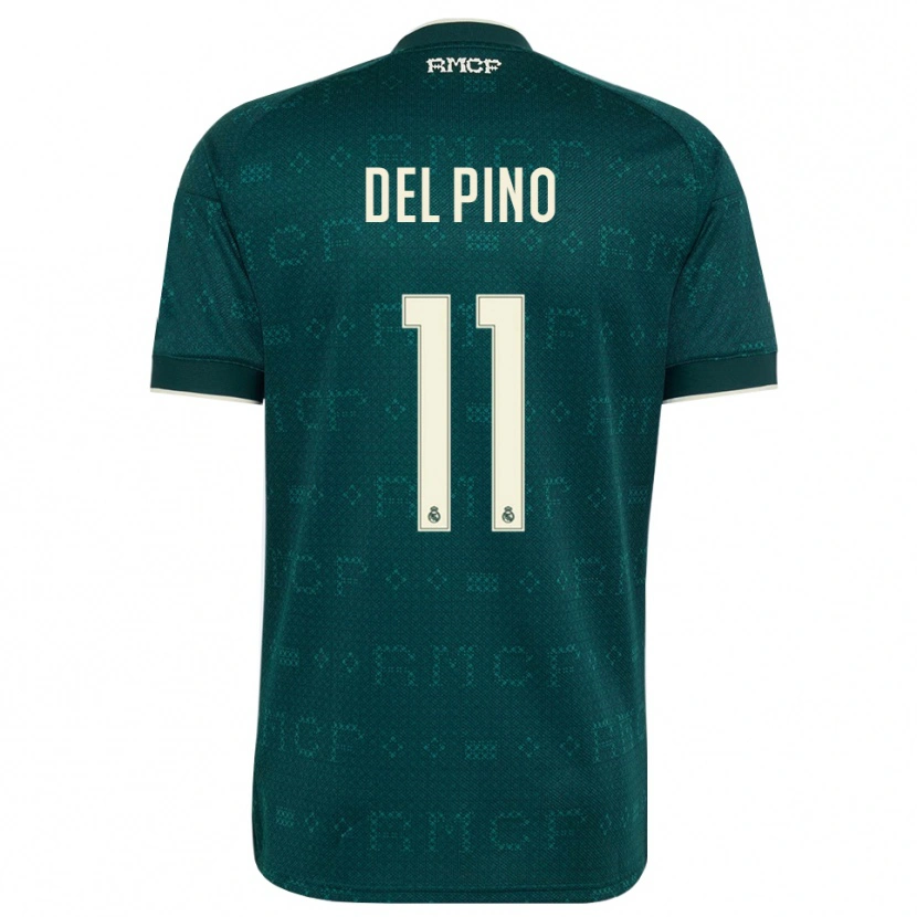 Danxen Enfant Maillot Santiago Del Pino #11 Gris Ardoise Foncé Blanc Tenues Extérieur 2026/27 T-Shirt