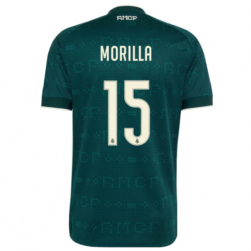 Danxen Enfant Maillot Jairo Morilla #15 Gris Ardoise Foncé Blanc Tenues Extérieur 2026/27 T-Shirt